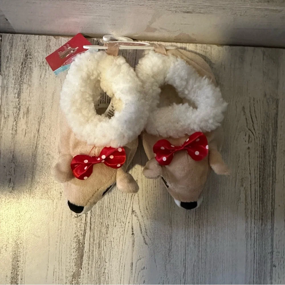 Rudolph the Red Nose Reindeer Clarice Slippers Size 12-24 Months NEW